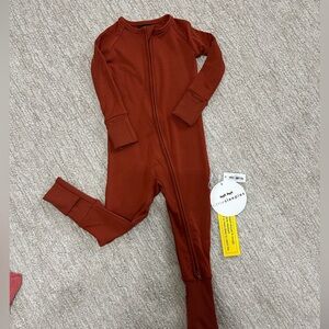 Little Sleepies Kids Footie in Deep Rust